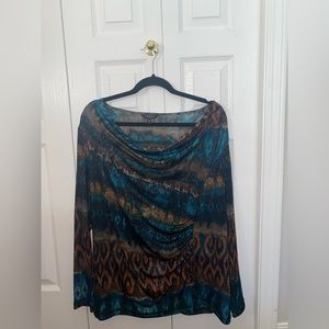 Blue, Brown, and Gold Sparkly Top.